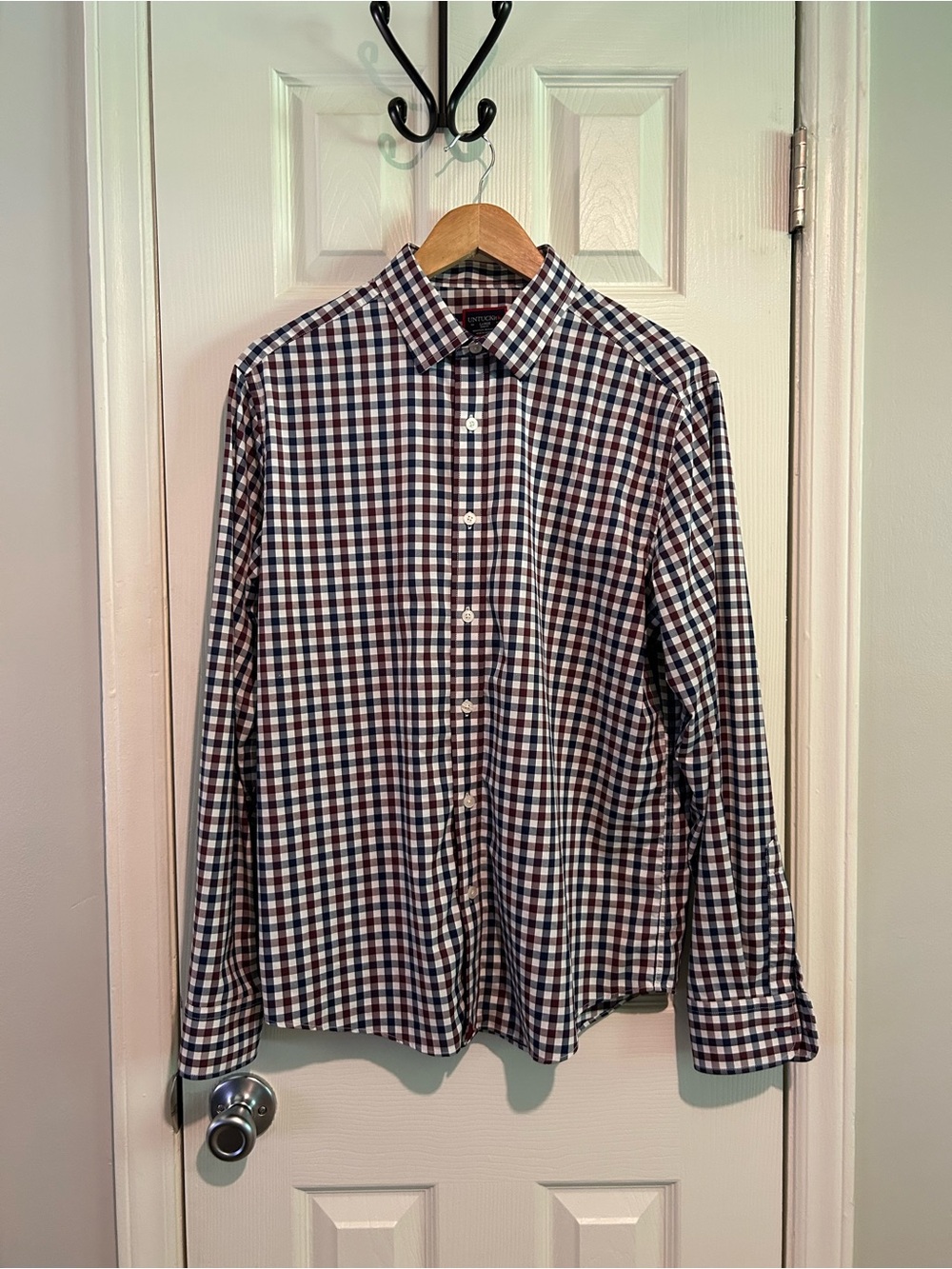 UNTUCKit Aubert Long-Sleeve Slim Fit Check Shirt - Size Large